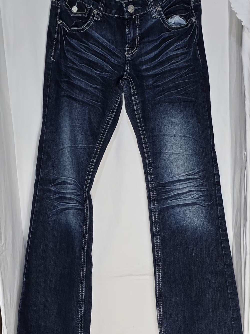 Wishful Park Dark Indigo Stretchy Denim Bootcut Jeans
